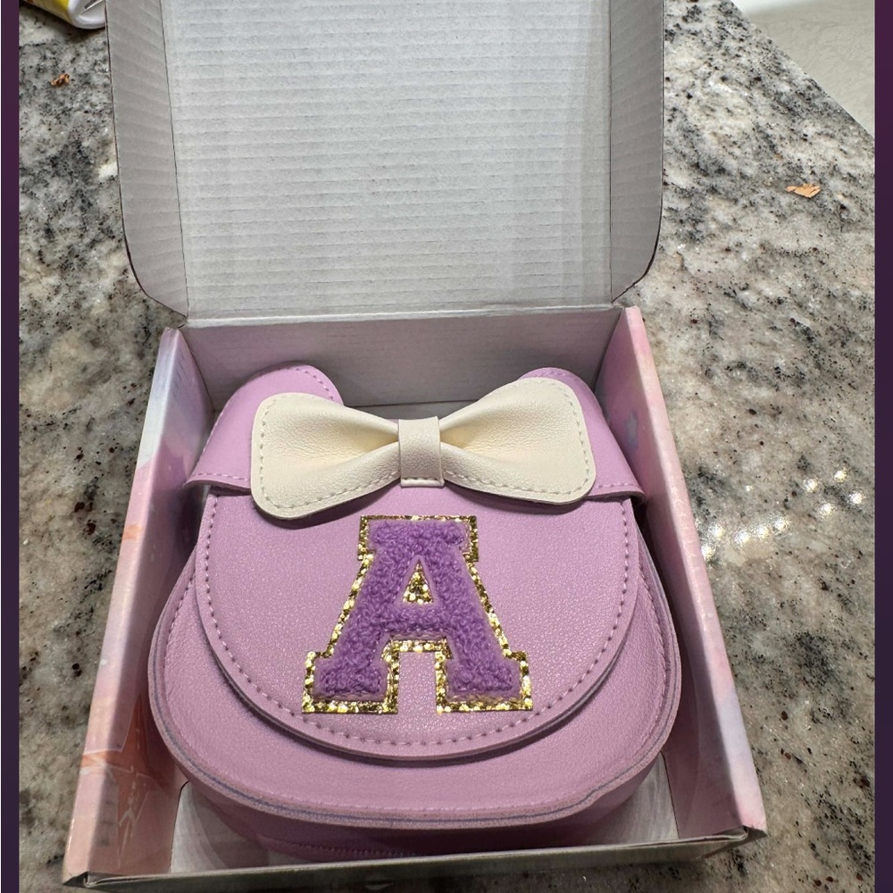 To my princess toddler purse Light Blue Dress with Purple Bow Bag - Picture 2 of 6